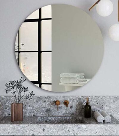 ABS RIVA ME-PR-NH WALL MOUNTED PENCIL EDGE MIRROR ROUND - Urban Designs Bathroom and Kitchen