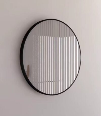 ABS RIVA MER-BF WALL MOUNTED FRAMED ROUND MIRROR MATTE BLACK - Urban Designs Bathroom and Kitchen