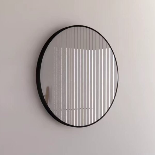 ABS RIVA MER-BF WALL MOUNTED FRAMED ROUND MIRROR MATTE BLACK - Urban Designs Bathroom and Kitchen
