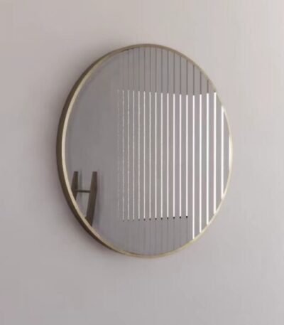 ABS RIVA MER-GF WALL MOUNTED FRAMED ROUND MIRROR BRUSHED GOLD - Urban Designs Bathroom and Kitchen