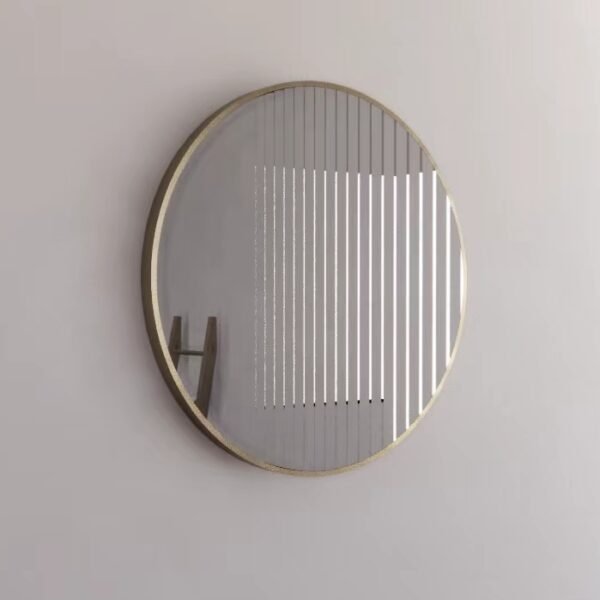 ABS RIVA MER-GF WALL MOUNTED FRAMED ROUND MIRROR BRUSHED GOLD - Urban Designs Bathroom and Kitchen