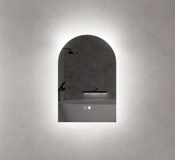 ABS RIVA MLED-AR1 BACKLIT FRAMLESS LED MIRROR ARCH - Urban Designs Bathroom and Kitchen