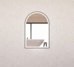 ABS RIVA MLED-AR2-BF WALL MOUNTED FRAMED LED ARCH MIRROR MATTE BLACK - Urban Designs Bathroom and Kitchen