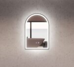 ABS RIVA MLED-AR2-BF WALL MOUNTED FRAMED LED ARCH MIRROR MATTE BLACK - Urban Designs Bathroom and Kitchen