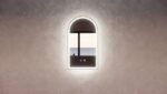ABS RIVA MLED-AR2-BF WALL MOUNTED FRAMED LED ARCH MIRROR MATTE BLACK - Urban Designs Bathroom and Kitchen
