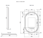 ABS RIVA MLED-O1-BF WALL MOUNTED FRAMED LED OVAL MIRROR MATTE BLACK - Urban Designs Bathroom and Kitchen