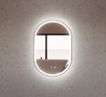 ABS RIVA MLED-O1-BF WALL MOUNTED FRAMED LED OVAL MIRROR MATTE BLACK - Urban Designs Bathroom and Kitchen