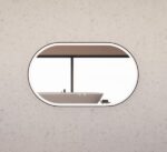 ABS RIVA MLED-O1-BF WALL MOUNTED FRAMED LED OVAL MIRROR MATTE BLACK - Urban Designs Bathroom and Kitchen