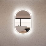 ABS RIVA MLED-O1-BN WALL MOUNTED FRAMED LED OVAL MIRROR BRUSHED NICKEL - Urban Designs Bathroom and Kitchen
