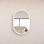 ABS RIVA MLED-O1-BN WALL MOUNTED FRAMED LED OVAL MIRROR BRUSHED NICKEL - Urban Designs Bathroom and Kitchen