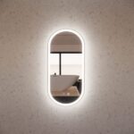 ABS RIVA MLED-O1-BN WALL MOUNTED FRAMED LED OVAL MIRROR BRUSHED NICKEL - Urban Designs Bathroom and Kitchen