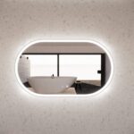 ABS RIVA MLED-O1-BN WALL MOUNTED FRAMED LED OVAL MIRROR BRUSHED NICKEL - Urban Designs Bathroom and Kitchen