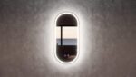 ABS RIVA MLED-O1-GF WALL MOUNTED FRAMED LED OVAL MIRROR BRUSHED GOLD - Urban Designs Bathroom and Kitchen