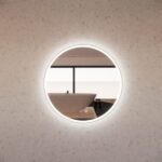 ABS RIVA MLED-R3-BN WALL MOUNTED FRAMED LED ROUND MIRROR BRUSHED NICKEL - Urban Designs Bathroom and Kitchen