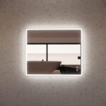 ABS RIVA MLED-S4-BN WALL MOUNTED FRAMED LED RECTANGLE MIRROR BRUSHED NICKEL - Urban Designs Bathroom and Kitchen