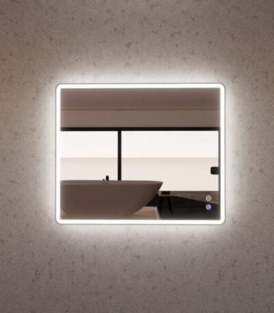 ABS RIVA MLED-S4-BN WALL MOUNTED FRAMED LED RECTANGLE MIRROR BRUSHED NICKEL - Urban Designs Bathroom and Kitchen