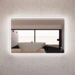ABS RIVA MLED-S4-BN WALL MOUNTED FRAMED LED RECTANGLE MIRROR BRUSHED NICKEL - Urban Designs Bathroom and Kitchen