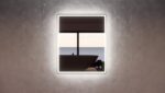 ABS RIVA MLED-S4-GF WALL MOUNTED FRAMED LED RECTANGLE MIRROR BRUSHED GOLD - Urban Designs Bathroom and Kitchen