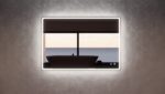 ABS RIVA MLED-S4-GF WALL MOUNTED FRAMED LED RECTANGLE MIRROR BRUSHED GOLD - Urban Designs Bathroom and Kitchen