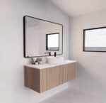 ABS RIVA WH1200-AO VIENNA FLUTED WALL HUNG VANITY 1200MM SINGLE BOWL AMERICAN OAK - Urban Designs Bathroom and Kitchen