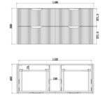 ABS RIVA WH1200-BR BALI FLUTED WALL HUNG VANITY 1200MM SINGLE BOWL BROWN OAK - Urban Designs Bathroom and Kitchen