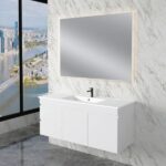 ABS RIVA WH1200-GW LESS WALL HUNG VANITY 1200MM SINGLE BOWL LEFT/RIGHT HAND DRAWERS GLOSS WHITE - Urban Designs Bathroom and Kitchen