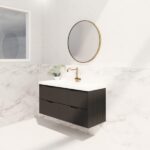 ABS RIVA WH1200-MB BALI FLUTED WALL HUNG VANITY 1200MM SINGLE BOWL MATTE BLACK - Urban Designs Bathroom and Kitchen