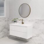 ABS RIVA WH1200-MW BALI FLUTED WALL HUNG VANITY 1200MM SINGLE BOWL MATTE WHITE - Urban Designs Bathroom and Kitchen