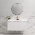 ABS RIVA WH1200-MW BALI FLUTED WALL HUNG VANITY 1200MM SINGLE BOWL MATTE WHITE - Urban Designs Bathroom and Kitchen