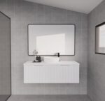 ABS RIVA WH1200-MW VIENNA FLUTED WALL HUNG VANITY 1200MM SINGLE BOWL MATTE WHITE - Urban Designs Bathroom and Kitchen