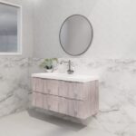 ABS RIVA WH1200-WO BALI FLUTED WALL HUNG VANITY 1200MM SINGLE BOWL WHITE OAK - Urban Designs Bathroom and Kitchen