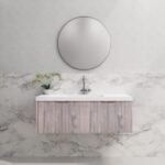 ABS RIVA WH1200-WO VIENNA FLUTED WALL HUNG VANITY 1200MM SINGLE BOWL WHITE OAK - Urban Designs Bathroom and Kitchen