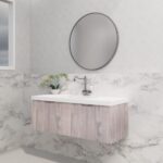 ABS RIVA WH1200-WO VIENNA FLUTED WALL HUNG VANITY 1200MM SINGLE BOWL WHITE OAK - Urban Designs Bathroom and Kitchen