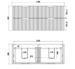 ABS RIVA WH1200D-AO BALI FLUTED WALL HUNG VANITY 1200MM DOUBLE BOWL AMERICAN OAK - Urban Designs Bathroom and Kitchen