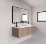 ABS RIVA WH1200D-AO VIENNA FLUTED WALL HUNG VANITY 1200MM DOUBLE BOWL AMERICAN OAK - Urban Designs Bathroom and Kitchen