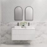 ABS RIVA WH1200D-MW BALI FLUTED WALL HUNG VANITY 1200MM DOUBLE BOWL MATTE WHITE - Urban Designs Bathroom and Kitchen
