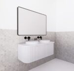 ABS RIVA WH1200D-MW BERGEN CURVE FLUTED WALL HUNG VANITY 1200MM DOUBLE BOWL MATTE WHITE - Urban Designs Bathroom and Kitchen