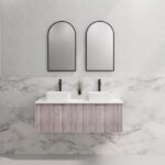 ABS RIVA WH1200D-WO VIENNA FLUTED WALL HUNG VANITY 1200MM DOUBLE BOWL WHITE OAK - Urban Designs Bathroom and Kitchen