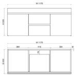 ABS RIVA WH1200M-GW LESS WALL HUNG VANITY 1200MM DOUBLE BOWL GLOSS WHITE - Urban Designs Bathroom and Kitchen
