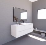 ABS RIVA WH1500-MW BALI FLUTED WALL HUNG VANITY 1500MM SINGLE BOWL MATTE WHITE - Urban Designs Bathroom and Kitchen