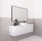ABS RIVA WH1500-MW BERGEN CURVE FLUTED WALL HUNG VANITY 1500MM SINGLE BOWL MATTE WHITE - Urban Designs Bathroom and Kitchen