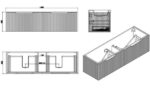 ABS RIVA WH1500-WO VIENNA FLUTED WALL HUNG VANITY 1500MM SINGLE BOWL WHITE OAK - Urban Designs Bathroom and Kitchen
