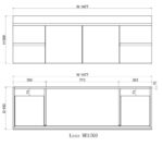 ABS RIVA WH1500M-GW LESS WALL HUNG VANITY 1500MM SINGLE/DOUBLE BOWL GLOSS WHITE - Urban Designs Bathroom and Kitchen