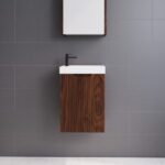 ABS RIVA WH4625-BR VIENNA FLUTED MINI WALL HUNG VANITY 450MM BROWN OAK - Urban Designs Bathroom and Kitchen