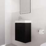 ABS RIVA WH4625-MB VIENNA FLUTED MINI WALL HUNG VANITY 450MM MATTE BLACK - Urban Designs Bathroom and Kitchen