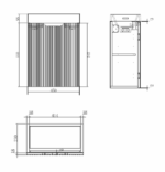 ABS RIVA WH4625-MB VIENNA FLUTED MINI WALL HUNG VANITY 450MM MATTE BLACK - Urban Designs Bathroom and Kitchen