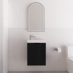 ABS RIVA WH4625-MB VIENNA FLUTED MINI WALL HUNG VANITY 450MM MATTE BLACK - Urban Designs Bathroom and Kitchen