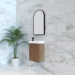 ABS RIVA WH4625-ST VIENNA FLUTED MINI WALL HUNG VANITY 450MM SOLID TIMBER FINISH - Urban Designs Bathroom and Kitchen