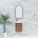 ABS RIVA WH4625-ST VIENNA FLUTED MINI WALL HUNG VANITY 450MM SOLID TIMBER FINISH - Urban Designs Bathroom and Kitchen