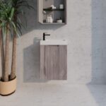 ABS RIVA WH4625-WO VIENNA FLUTED MINI WALL HUNG VANITY 450MM WHITE OAK - Urban Designs Bathroom and Kitchen